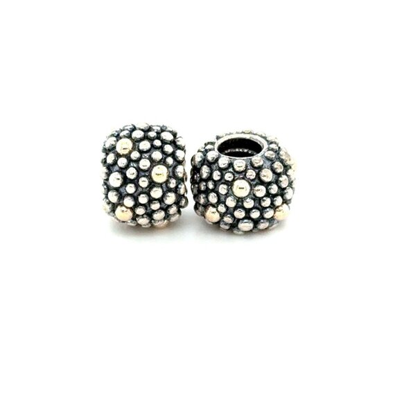 2 Pandora Two-Tone Dot Charms - Picture 1 of 5